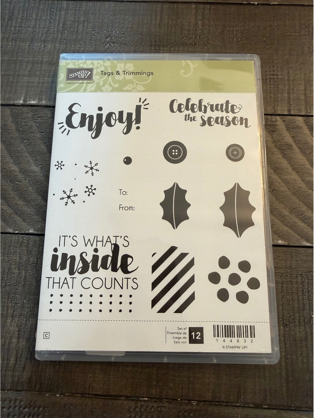 Stampin’ Up Tags & Trimmings stamp set and Trim Your Stocking die cut set